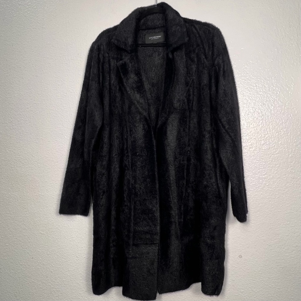 Liverpool Los Angeles Women's Black Collared Open Front Jacket Size 1X